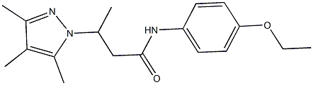 N-(4-ethoxyphenyl)-3-(3,4,5-trimethyl-1H-pyrazol-1-yl)butanamide 结构式
