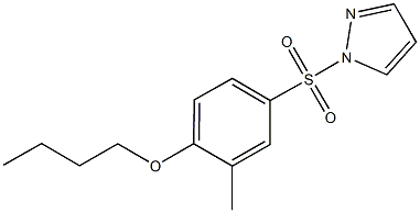 butyl 2-methyl-4-(1H-pyrazol-1-ylsulfonyl)phenyl ether 结构式