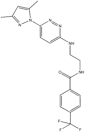N-(2-{[6-(3,5-dimethyl-1H-pyrazol-1-yl)-3-pyridazinyl]amino}ethyl)-4-(trifluoromethyl)benzamide 结构式