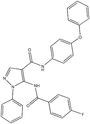 5-[(4-fluorobenzoyl)amino]-N-(4-phenoxyphenyl)-1-phenyl-1H-pyrazole-4-carboxamide 结构式