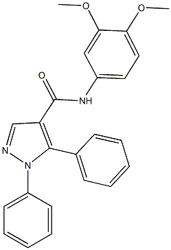 N-(3,4-dimethoxyphenyl)-1,5-diphenyl-1H-pyrazole-4-carboxamide 结构式