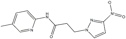 3-{3-nitro-1H-pyrazol-1-yl}-N-(5-methyl-2-pyridinyl)propanamide 结构式