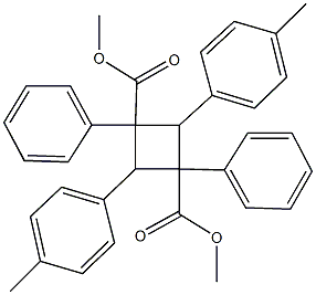 dimethyl2,4-bis(4-methylphenyl)-1,3-diphenyl-1,3-cyclobutanedicarboxylate 结构式