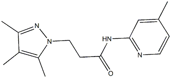 N-(4-methyl-2-pyridinyl)-3-(3,4,5-trimethyl-1H-pyrazol-1-yl)propanamide 结构式