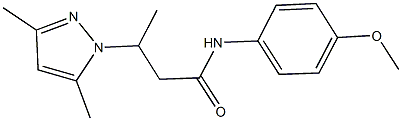 3-(3,5-dimethyl-1H-pyrazol-1-yl)-N-(4-methoxyphenyl)butanamide 结构式