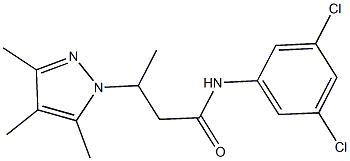 N-(3,5-dichlorophenyl)-3-(3,4,5-trimethyl-1H-pyrazol-1-yl)butanamide 结构式
