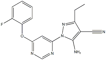 5-amino-3-ethyl-1-[6-(2-fluorophenoxy)-4-pyrimidinyl]-1H-pyrazole-4-carbonitrile 结构式