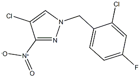 4-chloro-1-(2-chloro-4-fluorobenzyl)-3-nitro-1H-pyrazole 结构式