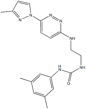 N-(3,5-dimethylphenyl)-N'-(2-{[6-(3-methyl-1H-pyrazol-1-yl)-3-pyridazinyl]amino}ethyl)urea 结构式