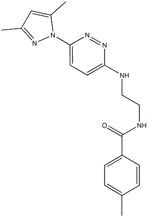 N-(2-{[6-(3,5-dimethyl-1H-pyrazol-1-yl)-3-pyridazinyl]amino}ethyl)-4-methylbenzamide 结构式