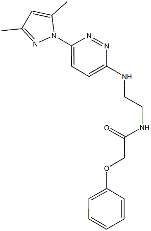 N-(2-{[6-(3,5-dimethyl-1H-pyrazol-1-yl)-3-pyridazinyl]amino}ethyl)-2-phenoxyacetamide 结构式