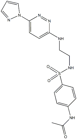 N-(4-{[(2-{[6-(1H-pyrazol-1-yl)-3-pyridazinyl]amino}ethyl)amino]sulfonyl}phenyl)acetamide 结构式