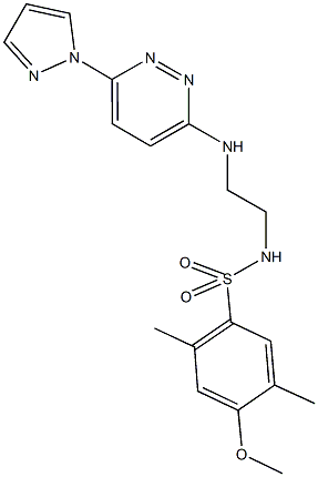 4-methoxy-2,5-dimethyl-N-(2-{[6-(1H-pyrazol-1-yl)-3-pyridazinyl]amino}ethyl)benzenesulfonamide 结构式