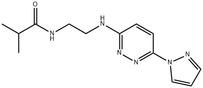 2-methyl-N-(2-{[6-(1H-pyrazol-1-yl)-3-pyridazinyl]amino}ethyl)propanamide 结构式