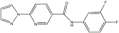 N-(3,4-difluorophenyl)-6-(1H-pyrazol-1-yl)nicotinamide 结构式