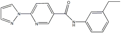 N-(3-ethylphenyl)-6-(1H-pyrazol-1-yl)nicotinamide 结构式