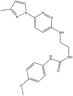 N-(4-methoxyphenyl)-N'-(2-{[6-(3-methyl-1H-pyrazol-1-yl)-3-pyridazinyl]amino}ethyl)urea 结构式