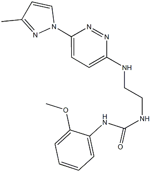 N-(2-methoxyphenyl)-N'-(2-{[6-(3-methyl-1H-pyrazol-1-yl)-3-pyridazinyl]amino}ethyl)urea 结构式