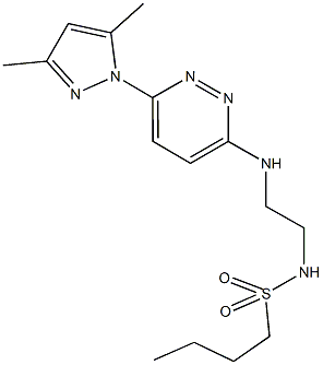 N-(2-{[6-(3,5-dimethyl-1H-pyrazol-1-yl)-3-pyridazinyl]amino}ethyl)-1-butanesulfonamide 结构式