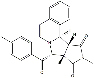 10-methyl-8-(4-methylbenzoyl)-11a,11b-dihydro-8H-pyrrolo[3',4':3,4]pyrrolo[2,1-a]isoquinoline-9,11(8aH,10H)-dione 结构式