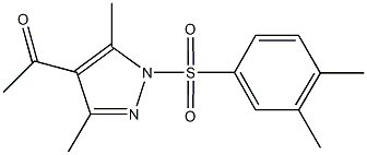 1-{1-[(3,4-dimethylphenyl)sulfonyl]-3,5-dimethyl-1H-pyrazol-4-yl}ethanone 结构式