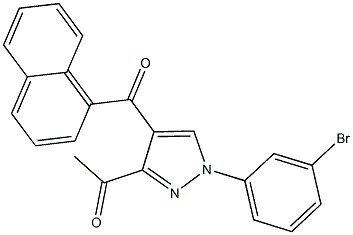 1-[1-(3-bromophenyl)-4-(1-naphthoyl)-1H-pyrazol-3-yl]ethanone 结构式