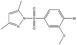 2-bromo-5-[(3,5-dimethyl-1H-pyrazol-1-yl)sulfonyl]phenyl methyl ether 结构式