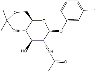 N-[8-hydroxy-2,2-dimethyl-6-(3-methylphenoxy)hexahydropyrano[3,2-d][1,3]dioxin-7-yl]acetamide 结构式