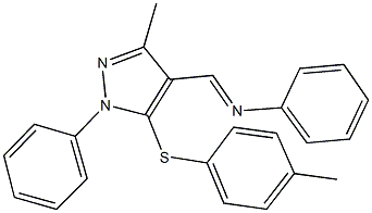 N-({3-methyl-5-[(4-methylphenyl)sulfanyl]-1-phenyl-1H-pyrazol-4-yl}methylene)-N-phenylamine 结构式