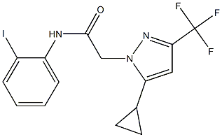 2-[5-cyclopropyl-3-(trifluoromethyl)-1H-pyrazol-1-yl]-N-(2-iodophenyl)acetamide 结构式