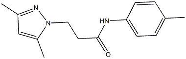 3-(3,5-二甲基-1H-吡唑-1-基)-N-(对甲苯基)丙酰胺 结构式