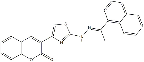 3-(2-{2-[1-(1-naphthyl)ethylidene]hydrazino}-1,3-thiazol-4-yl)-2H-chromen-2-one 结构式