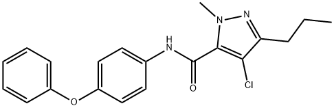 4-chloro-1-methyl-N-(4-phenoxyphenyl)-3-propyl-1H-pyrazole-5-carboxamide 结构式