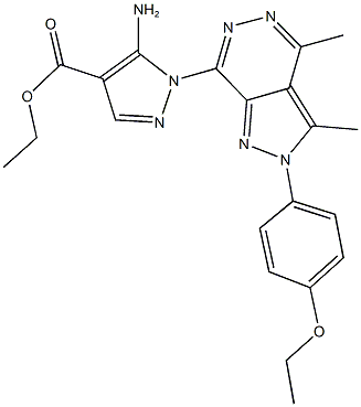 ethyl 5-amino-1-[2-(4-ethoxyphenyl)-3,4-dimethyl-2H-pyrazolo[3,4-d]pyridazin-7-yl]-1H-pyrazole-4-carboxylate 结构式