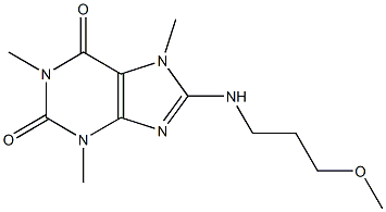 8-[(3-methoxypropyl)amino]-1,3,7-trimethyl-3,7-dihydro-1H-purine-2,6-dione 结构式