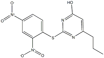 2-({2,4-dinitrophenyl}sulfanyl)-6-propyl-4-pyrimidinol 结构式