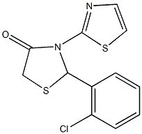 2-(2-chlorophenyl)-3-(1,3-thiazol-2-yl)-1,3-thiazolidin-4-one 结构式