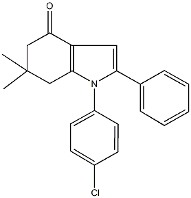 1-(4-chlorophenyl)-6,6-dimethyl-2-phenyl-1,5,6,7-tetrahydro-4H-indol-4-one 结构式