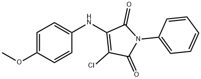 3-chloro-4-(4-methoxyanilino)-1-phenyl-1H-pyrrole-2,5-dione 结构式