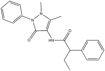 N-(1,5-dimethyl-3-oxo-2-phenyl-2,3-dihydro-1H-pyrazol-4-yl)-2-phenylbutanamide 结构式