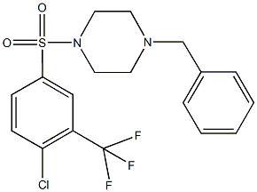 1-benzyl-4-{[4-chloro-3-(trifluoromethyl)phenyl]sulfonyl}piperazine 结构式