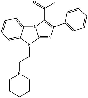 1-{2-phenyl-9-[2-(1-piperidinyl)ethyl]-9H-imidazo[1,2-a]benzimidazol-3-yl}ethanone 结构式