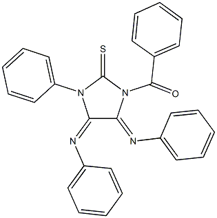 1-benzoyl-3-phenyl-4,5-bis(phenylimino)imidazolidine-2-thione 结构式