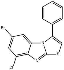 6-bromo-8-chloro-3-phenyl[1,3]thiazolo[3,2-a]benzimidazole 结构式