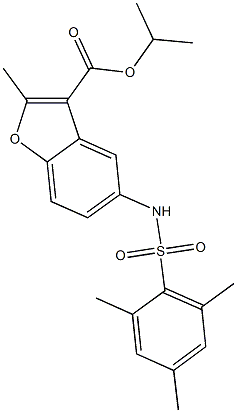 isopropyl 5-[(mesitylsulfonyl)amino]-2-methyl-1-benzofuran-3-carboxylate 结构式