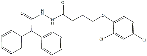 N'-[4-(2,4-dichlorophenoxy)butanoyl]-2,2-diphenylacetohydrazide 结构式