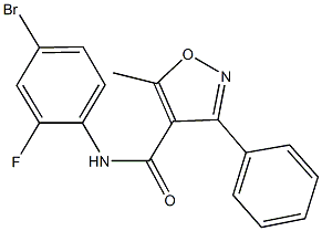 N-(4-bromo-2-fluorophenyl)-5-methyl-3-phenyl-4-isoxazolecarboxamide 结构式