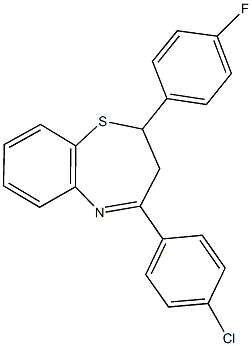 4-(4-chlorophenyl)-2-(4-fluorophenyl)-2,3-dihydro-1,5-benzothiazepine 结构式