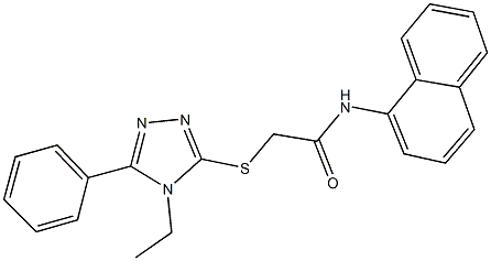 2-[(4-ethyl-5-phenyl-4H-1,2,4-triazol-3-yl)sulfanyl]-N-(1-naphthyl)acetamide 结构式