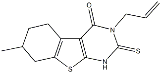 3-allyl-7-methyl-2-thioxo-2,3,5,6,7,8-hexahydro[1]benzothieno[2,3-d]pyrimidin-4(1H)-one 结构式